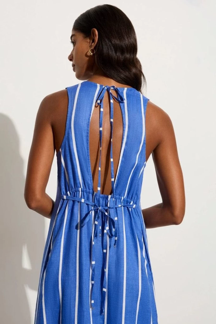 Faithfull The Brand Sommar Maxi Dress in San Vito Stripe Blue - Women's Summer Beach Dress - Final Sale
