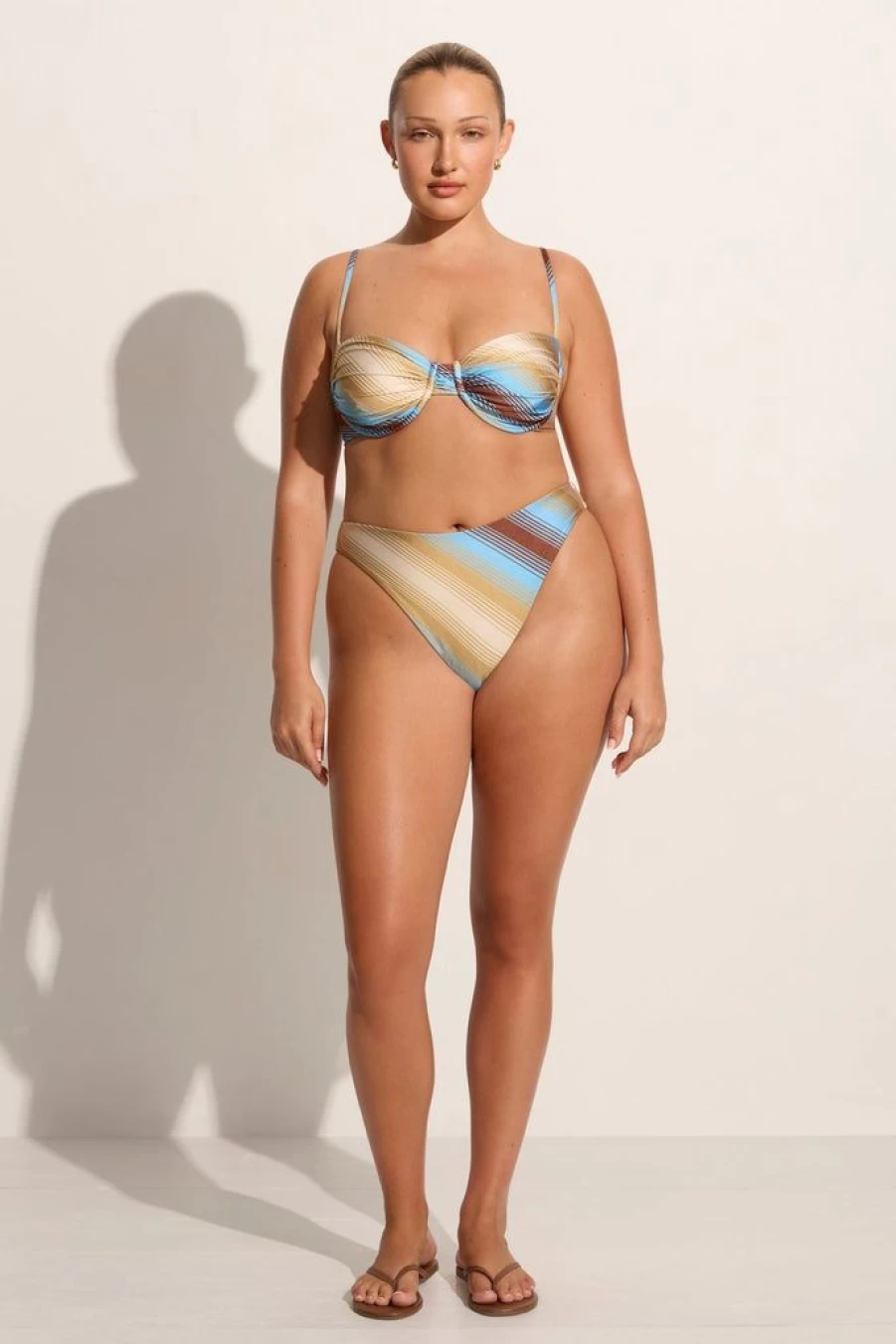 Faithfull The Brand Cervia Stripe High-Waisted Bikini Bottoms - Civita Swimwear for Women