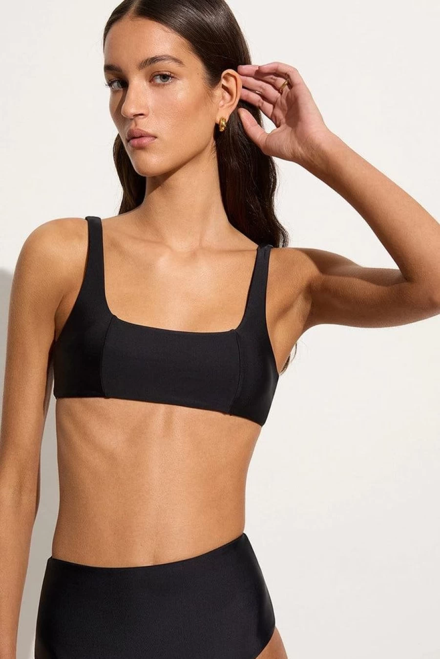 Faithfull The Brand Zizi Black Bikini Top for Women - Stylish Swimwear