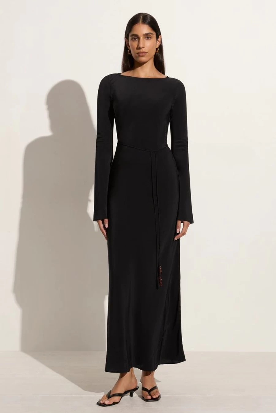 Faithfull The Brand Bellini Black Maxi Dress - Elegant Long Flowy Women's Summer Dress