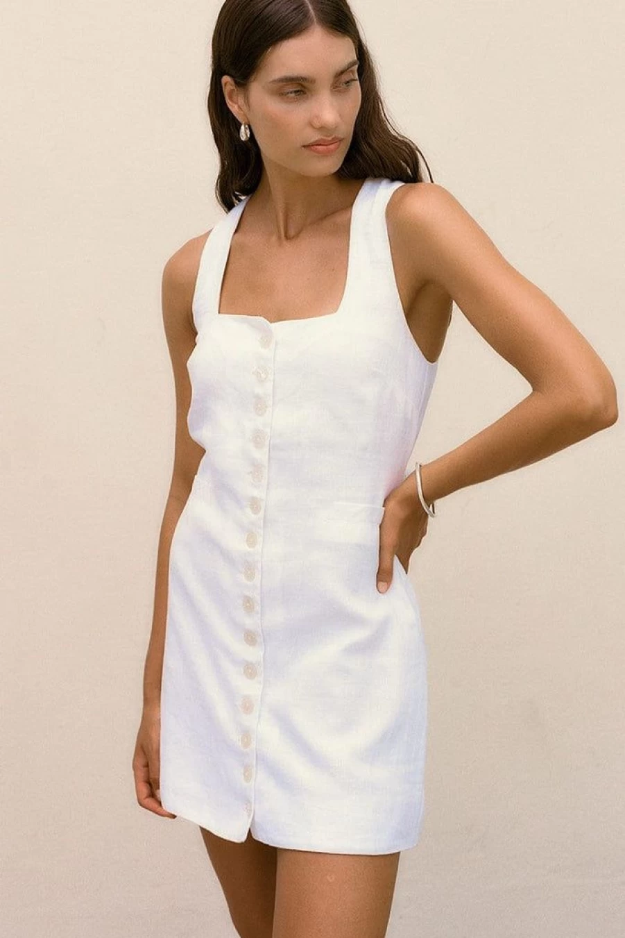 Faithfull The Brand Marinia Mini Dress - White Summer Lace Boho Chic Women's Clothing