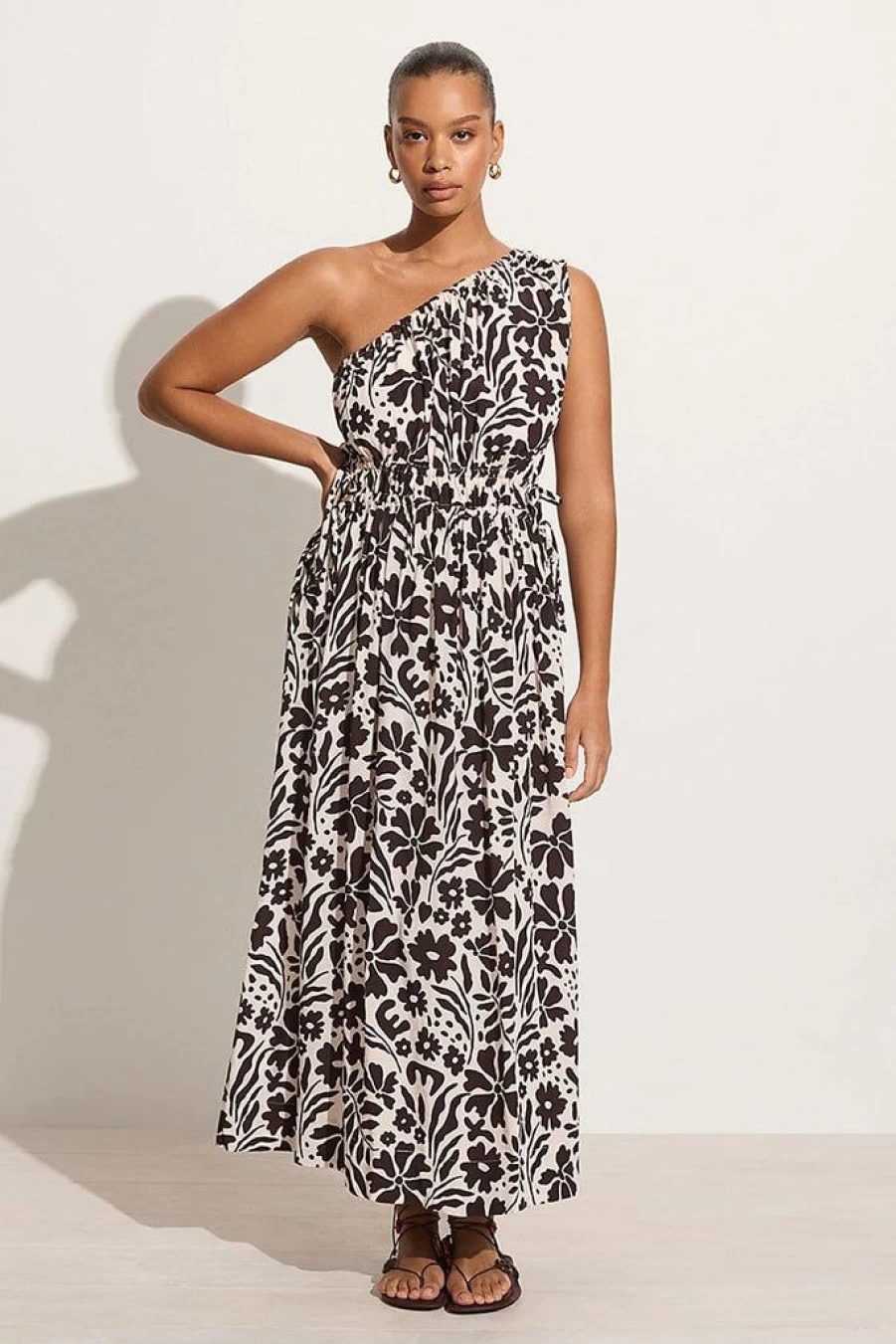 Faithfull The Brand Lucila Midi Dress in Sidra Floral Print Ecru - Women's Boho Summer Dress Final Sale