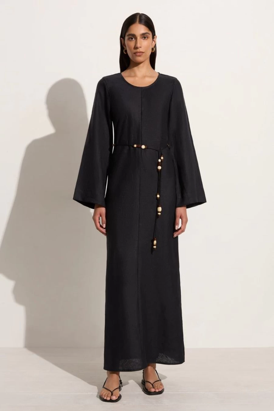 Faithfull The Brand Galea Maxi Dress - Elegant Black Long Summer Dress for Women
