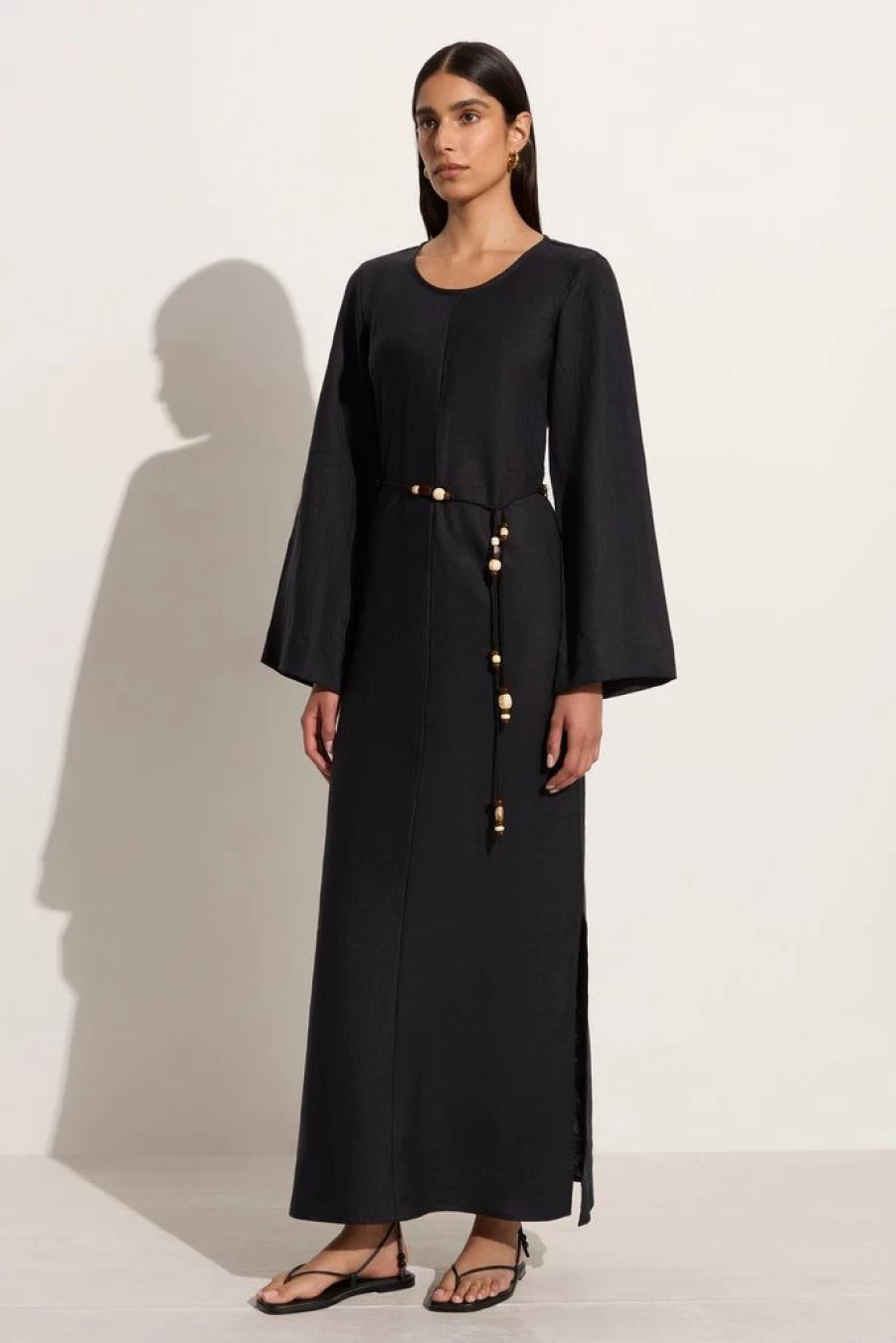 Faithfull The Brand Galea Maxi Dress - Elegant Black Long Summer Dress for Women