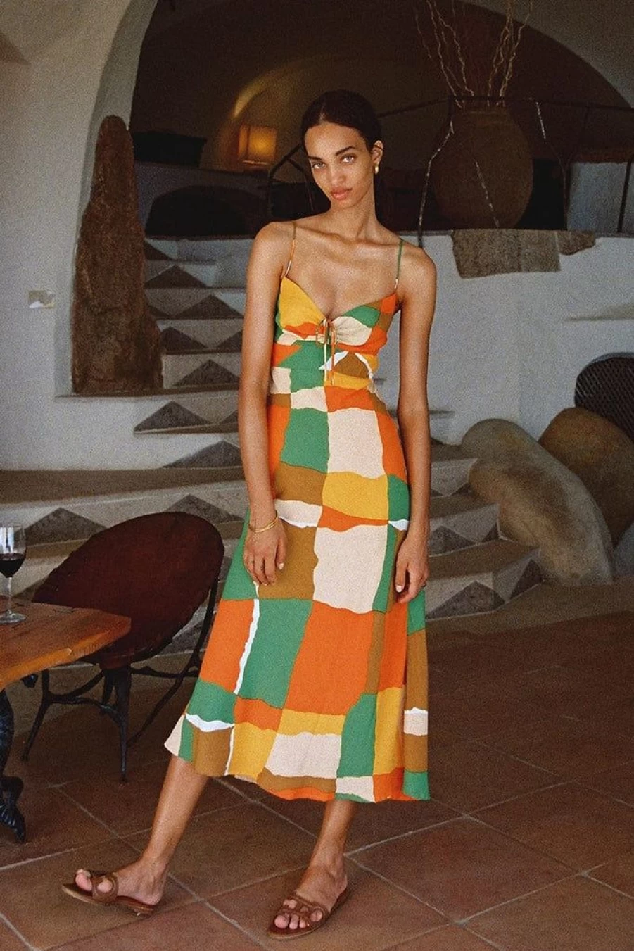 Faithfull The Brand Tempio Midi Dress - Costa Smeralda Print Floral Summer Dress - Final Sale