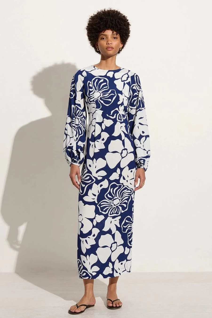Faithfull The Brand Rosarito Midi Dress - Floral Navy Blue Summer Dress - Boho Chic Women's Dress