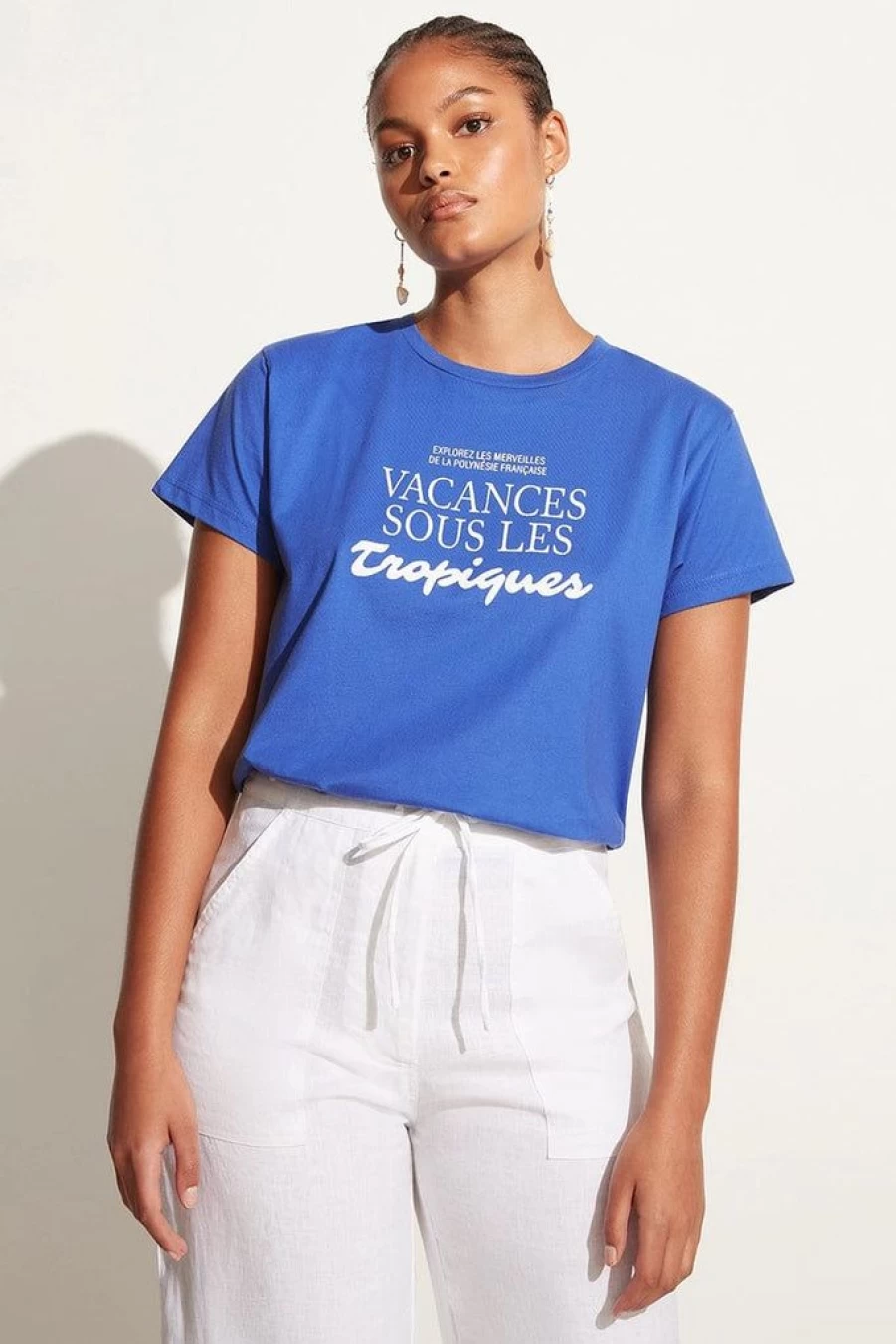 Faithfull The Brand En Vacances Tee Pacific Blue Exclusive T-Shirt - Limited Final Sale