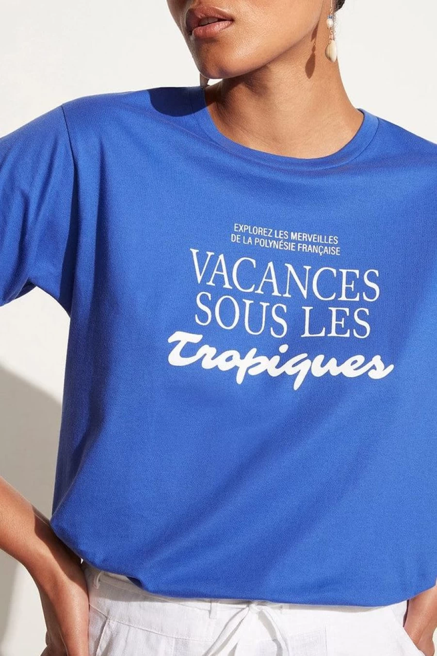 Faithfull The Brand En Vacances Tee Pacific Blue Exclusive T-Shirt - Limited Final Sale
