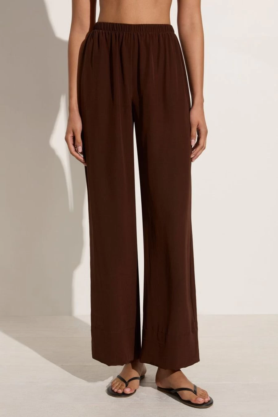 Faithfull The Brand Monforte Pant Cioccolato High-Waisted Wide-Leg Linen Pants