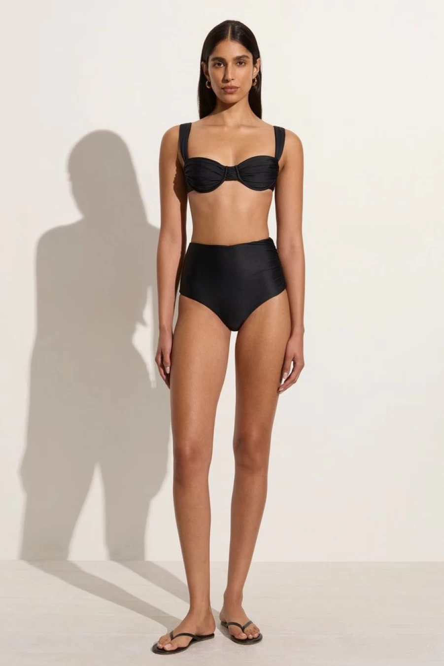 Faithfull The Brand Sol Black Bikini Top - Women's Swimwear
