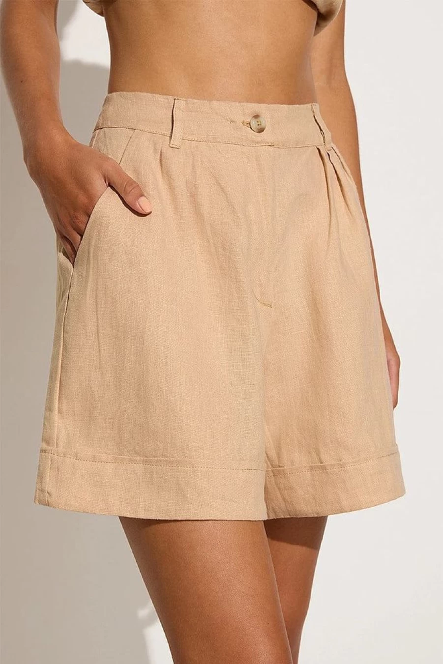 Faithfull The Brand Les Deux Short in Wheat - Limited Time Final Sale
