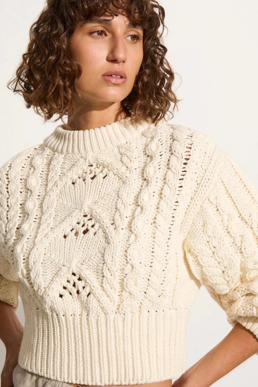 Faithfull The Brand Alanna Knit Jumper - Off White Women's Sweater