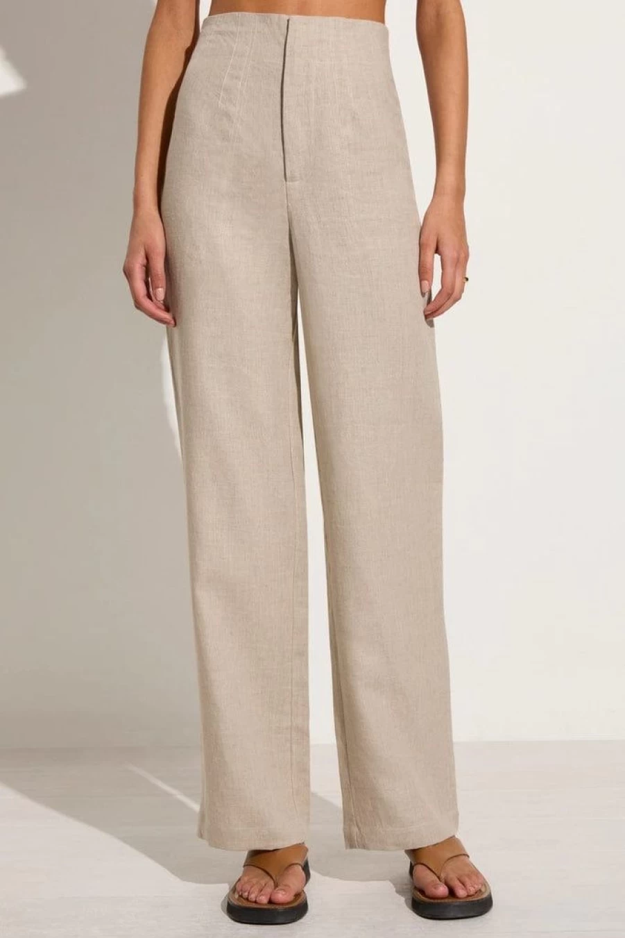 Faithfull The Brand Isotta Pant Natural - Women's High-Waisted Linen Blend Trousers