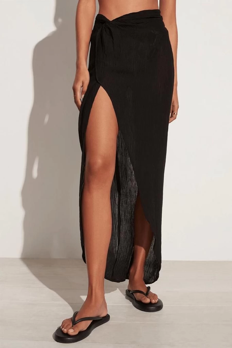 Faithfull The Brand Lulu Maxi Skirt in Black - Women's Boho Chic Long Skirt Final Sale