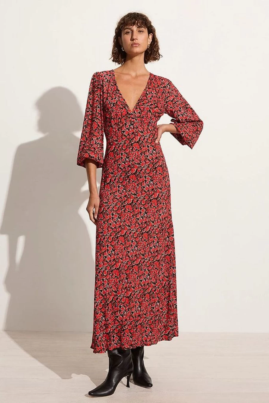 Faithfull The Brand Marcia Floral Midi Dress - Salema Print Summer Boho Dress