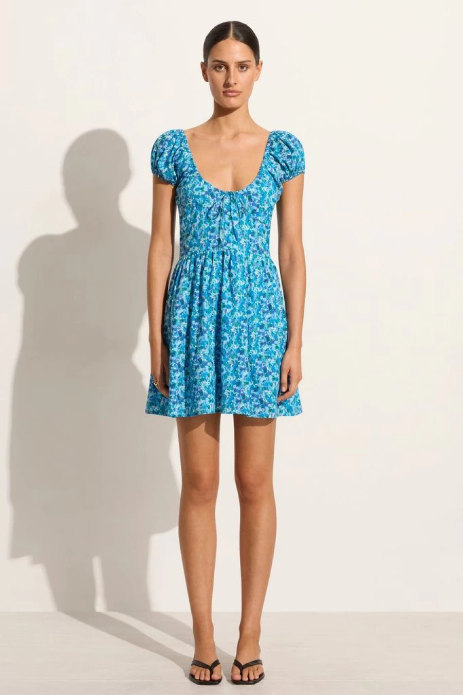 Faithfull The Brand Limone Mini Dress - Floral Stellina Print Summer Dress
