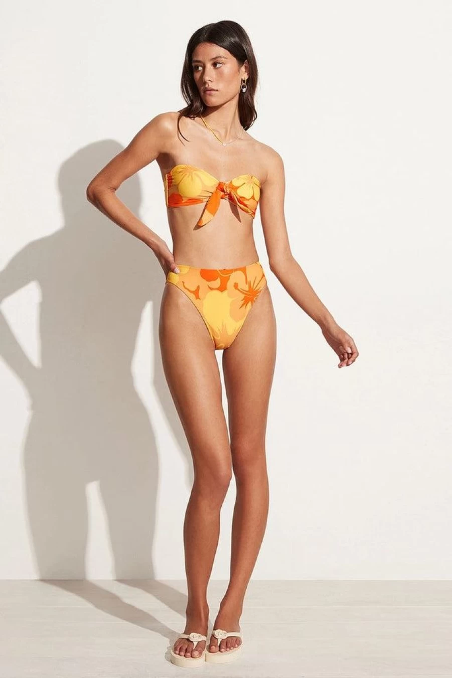 Faithfull The Brand Oceania Floral Print Bikini Bottoms - Surfs Up Design - Women's Swimwear Final Sale