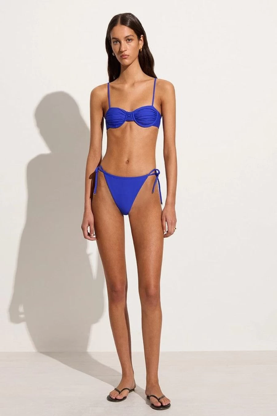 Faithfull The Brand Women's Pacific Bikini Bottoms in Cobalt Blue - High Waisted Swimwear