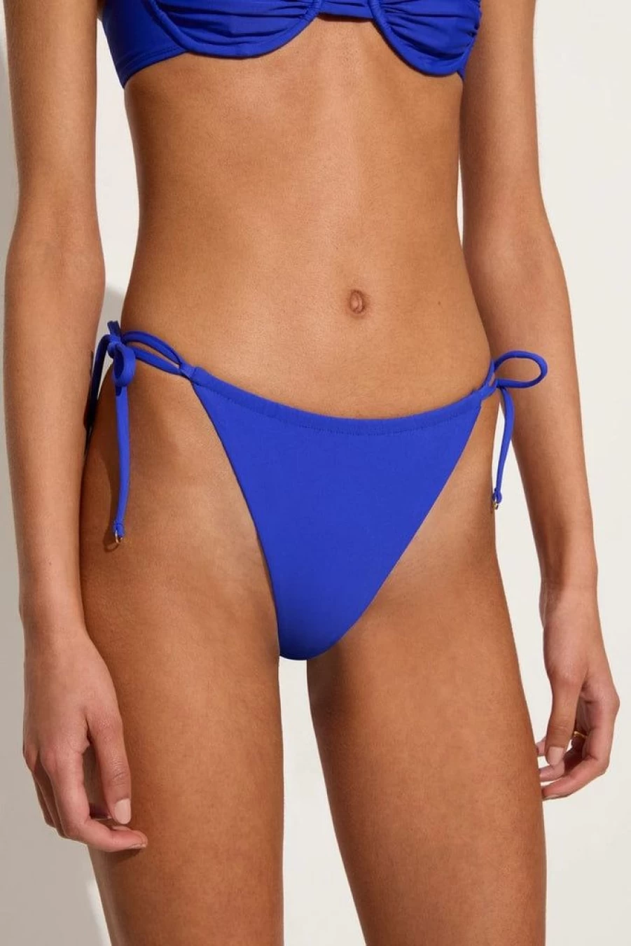 Faithfull The Brand Women's Pacific Bikini Bottoms in Cobalt Blue - High Waisted Swimwear