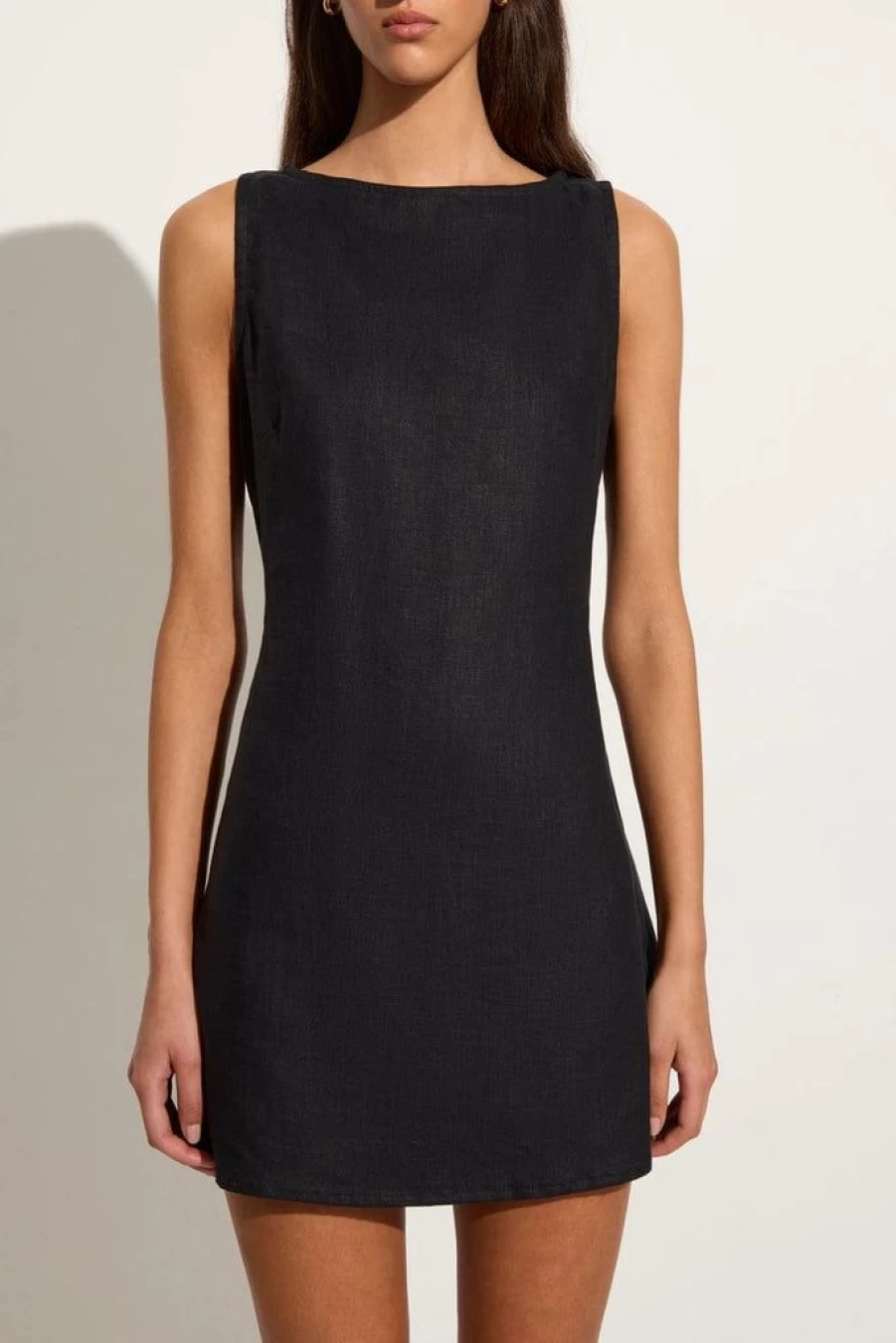 Faithfull The Brand Lui Mini Dress - Black Short Sleeve Women's Summer Dress