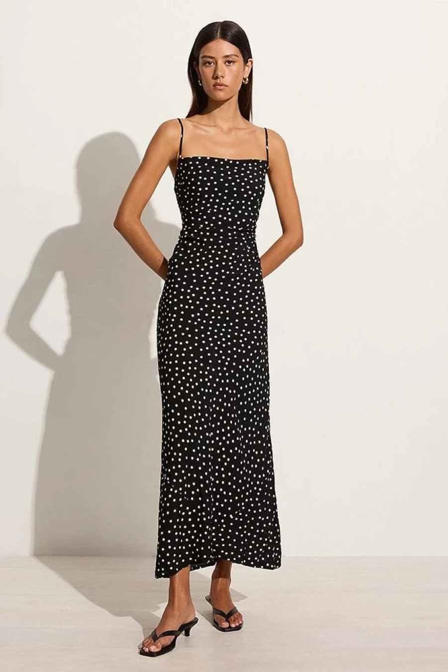 Faithfull The Brand Rosas Midi Dress - Floral Spot Print Summer Dress