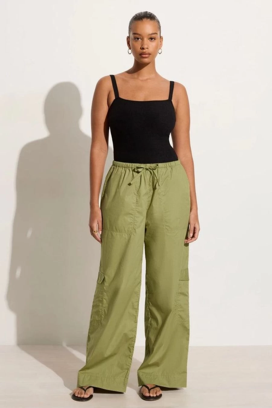 Faithfull The Brand Mico Pants in Khaki - Limited Stock Final Sale
