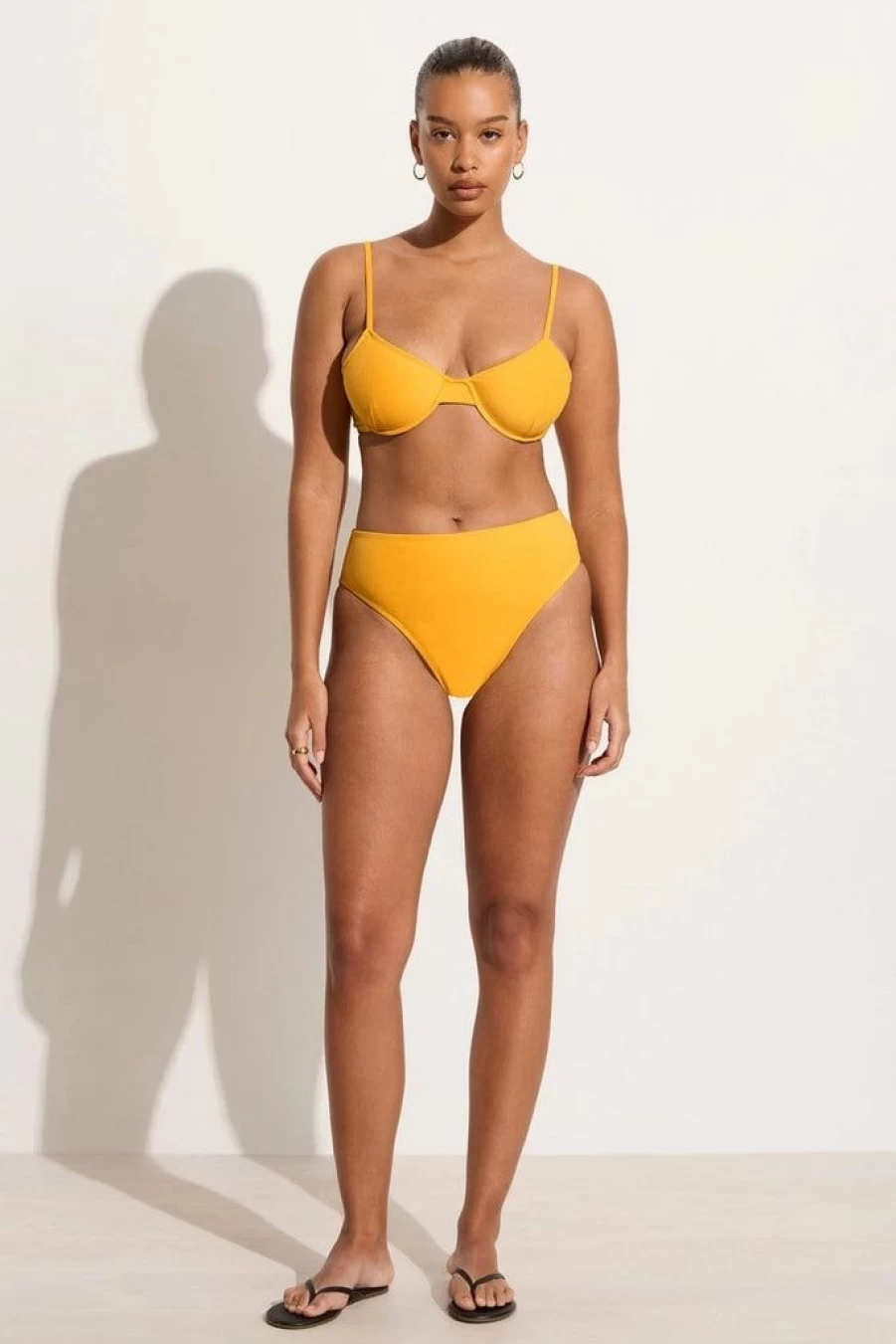 Faithfull The Brand Citra Bikini Bottoms - Citrus Toweling Swimwear Bottom Final Sale
