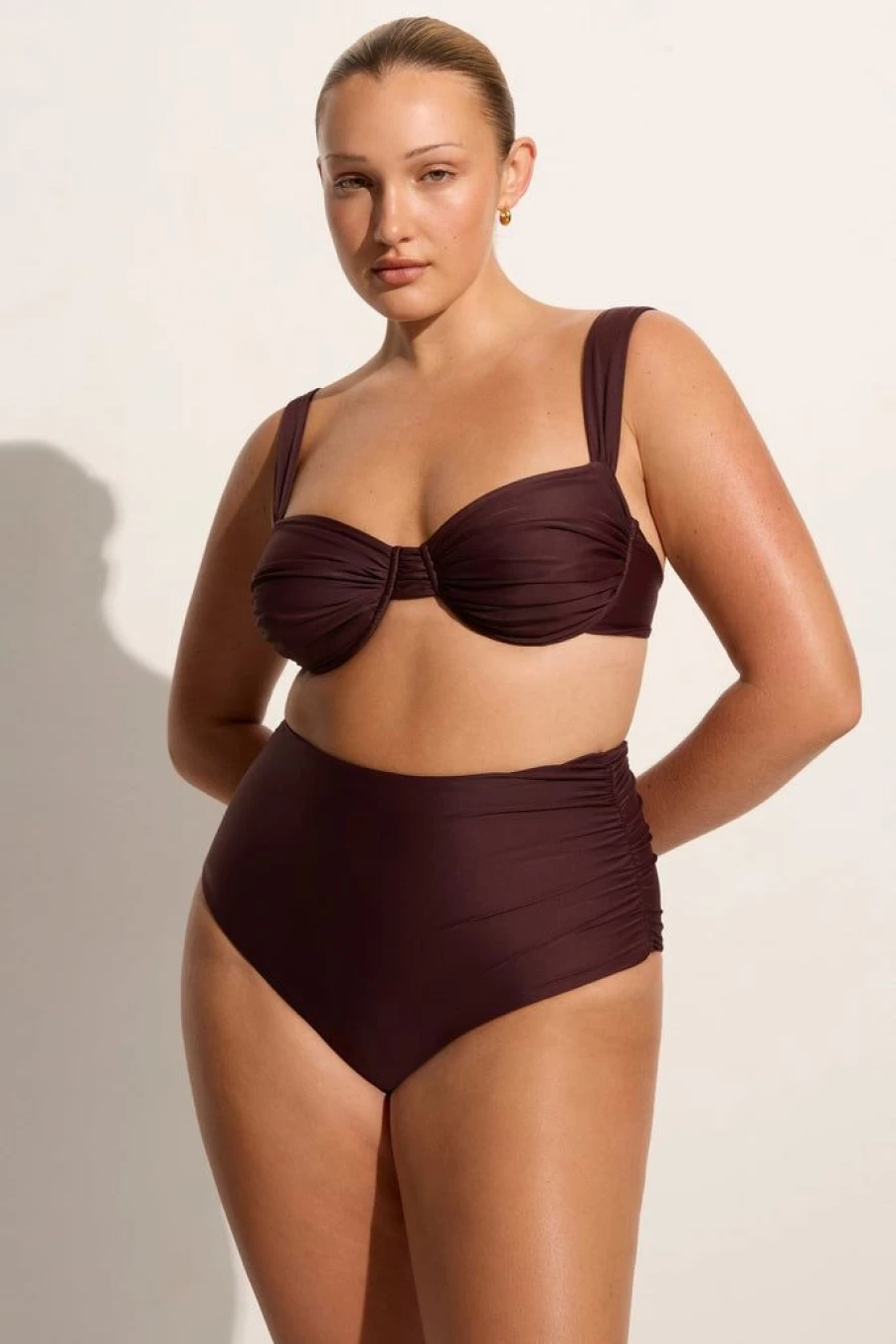Faithfull The Brand Sol Bikini Top - Women's Swimwear Soil Color Triangle Beach Bikini