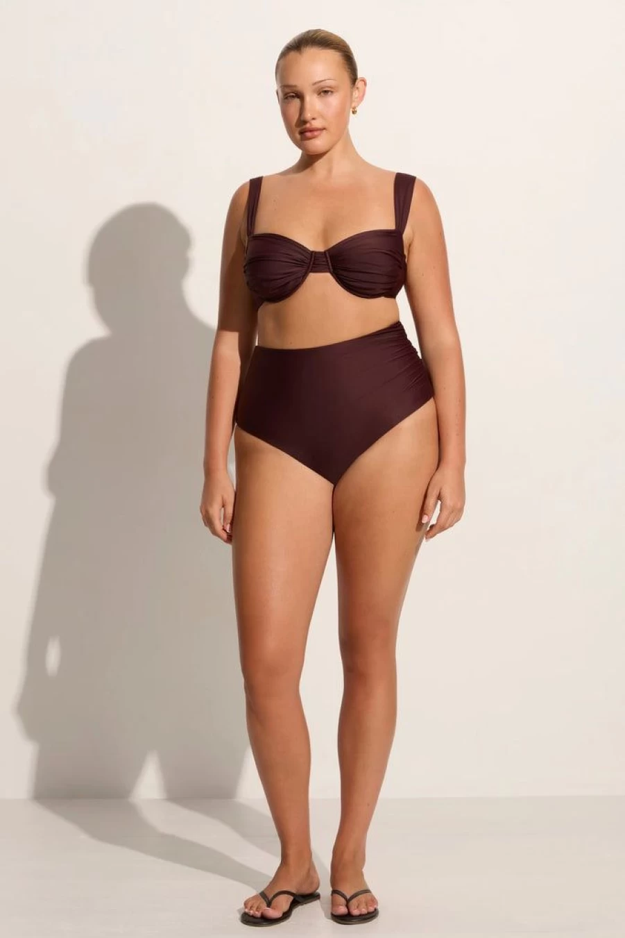 Faithfull The Brand Sol Bikini Top - Women's Swimwear Soil Color Triangle Beach Bikini