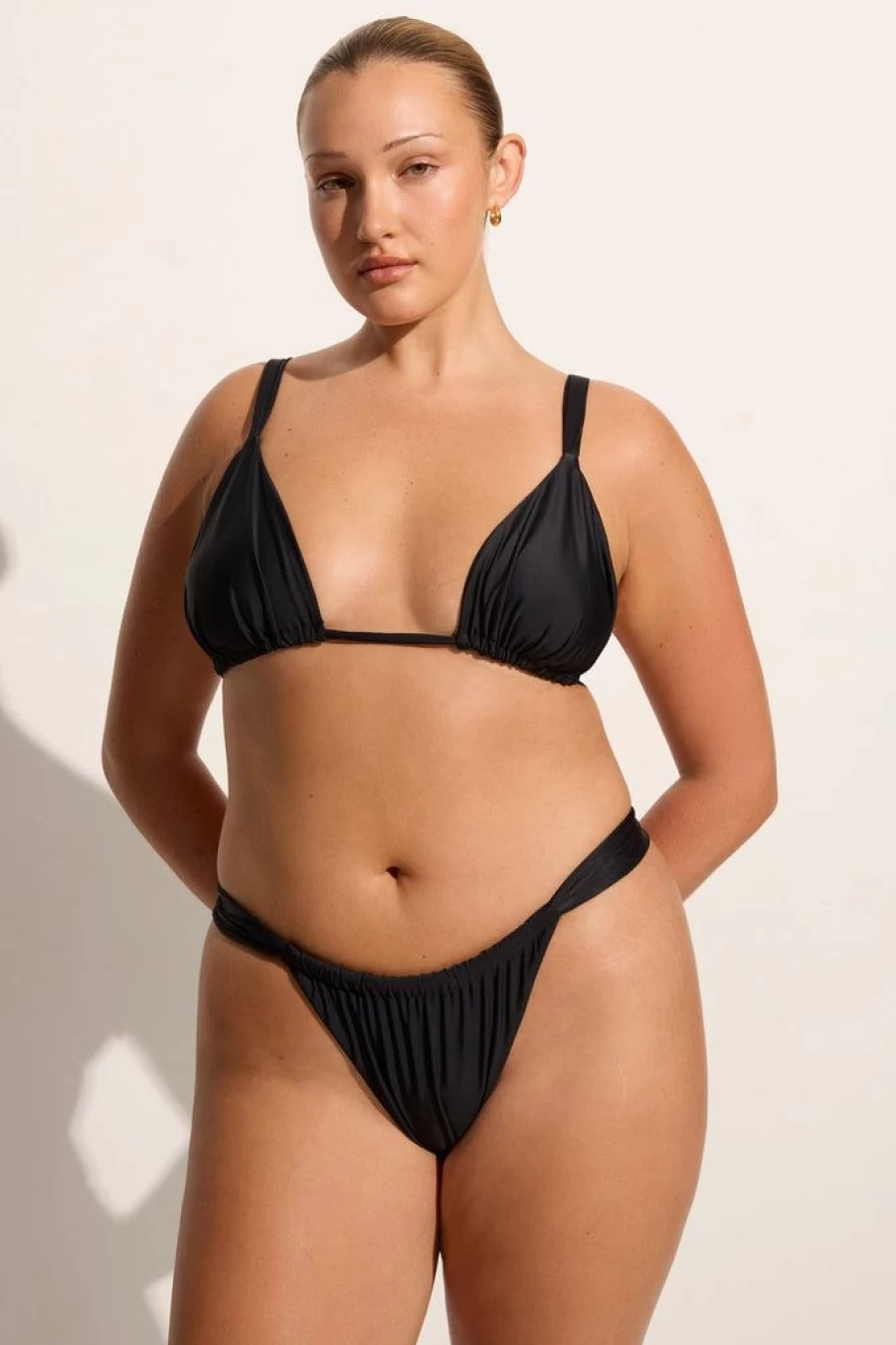 Faithfull The Brand Mary Black Bikini Top for Women - Stylish Swimwear