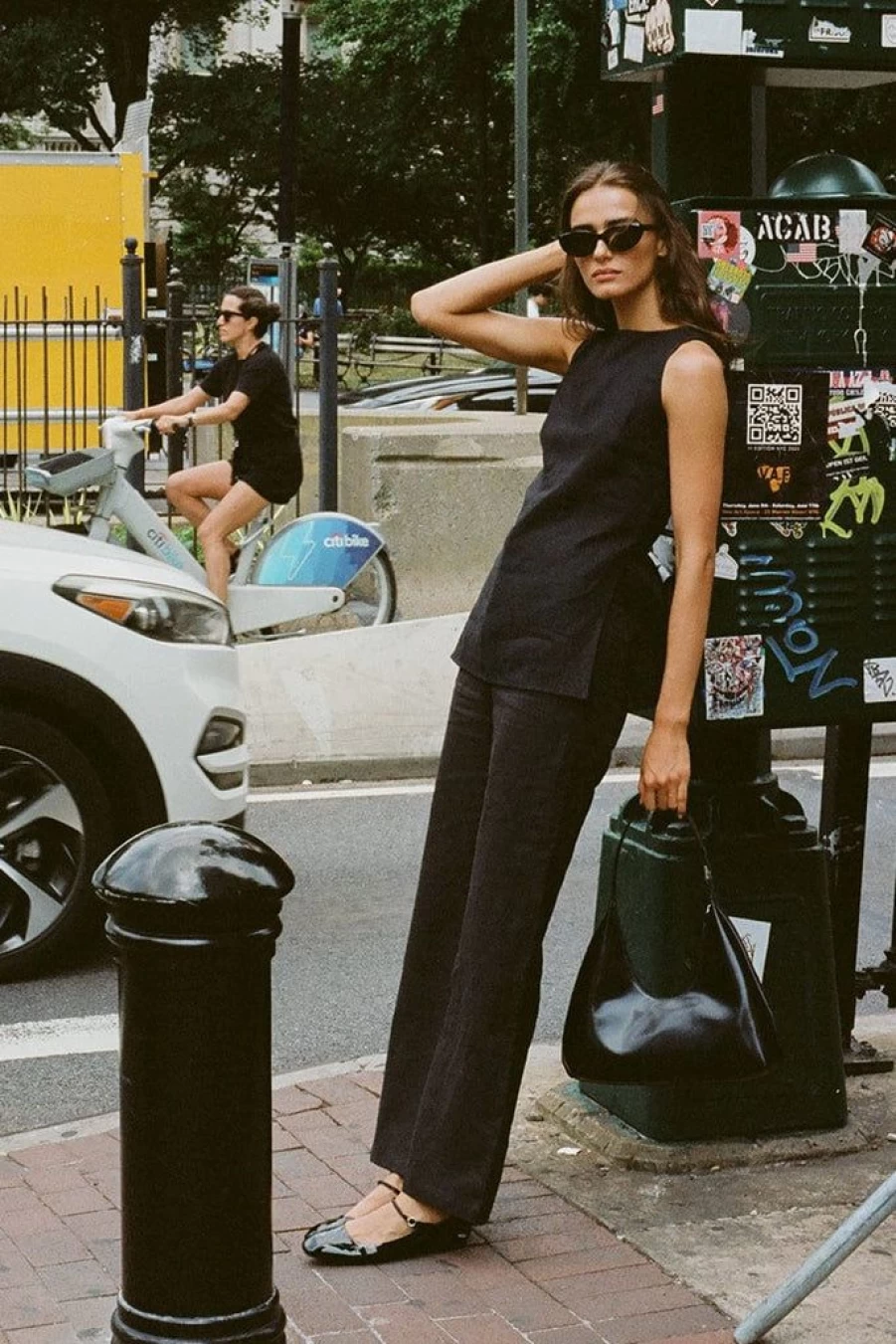 Faithfull The Brand Vincente High-Waisted Black Pant - Women's Elegant Wide Leg Trousers