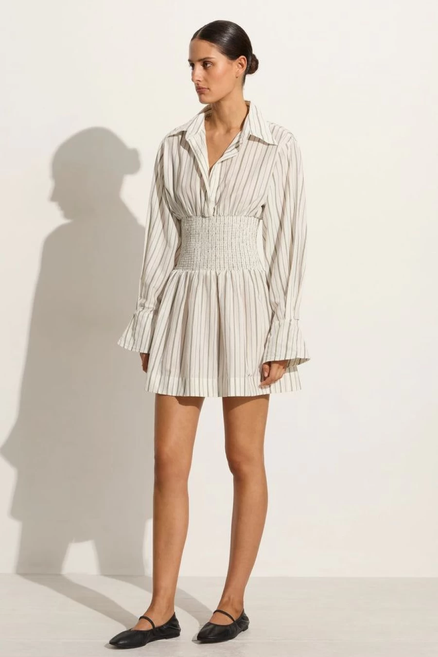 Faithfull The Brand Vitinia Mini Dress - Trieste Stripe Summer Casual Striped Short Dress